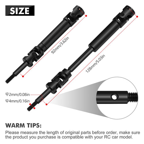 1:10 RC Car Drive Shaft Front and Rear Universal Drive Shaft CVD