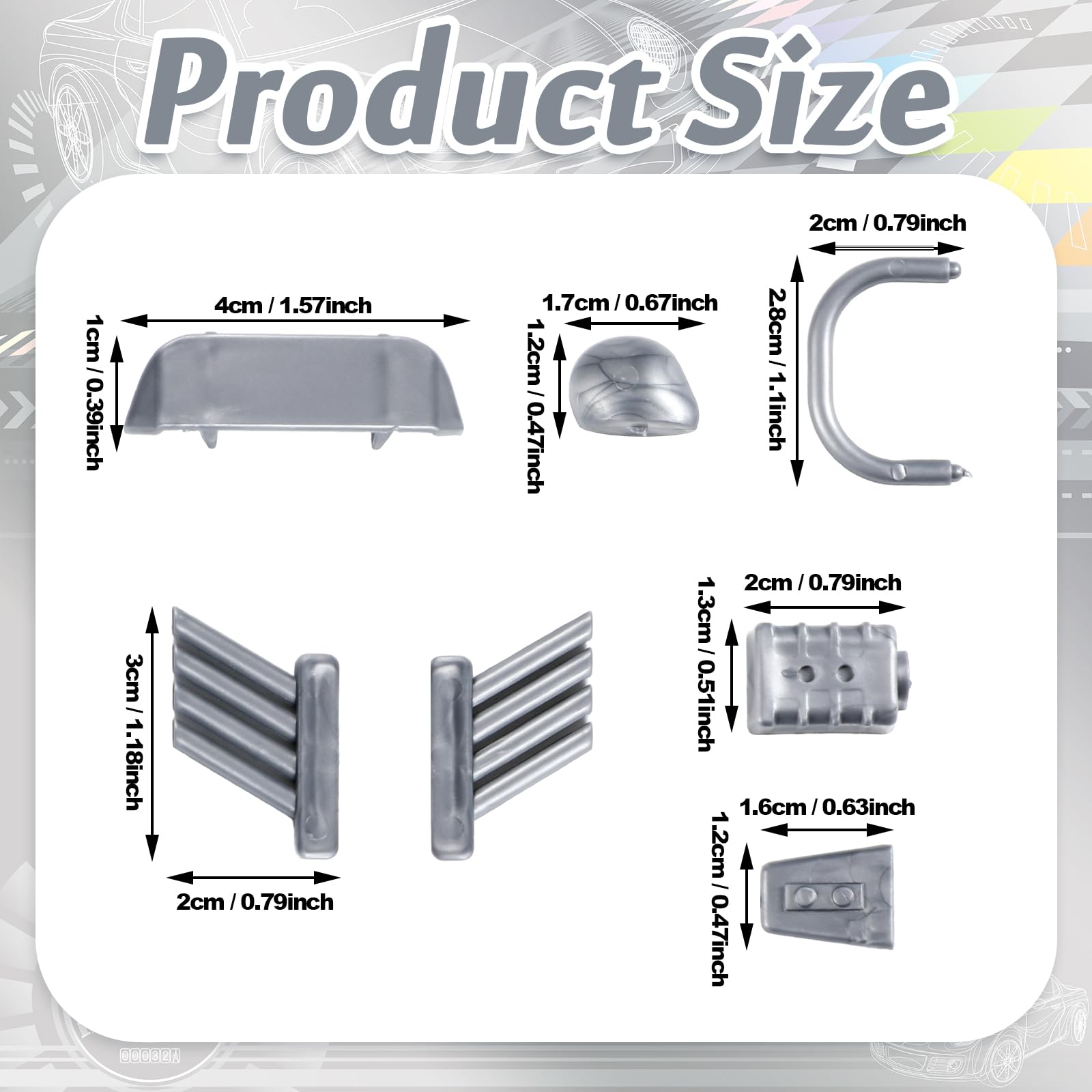 7PCS Racing Car Accessories Kit Lightweight Style Parts